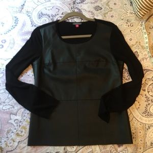 Vince Camuto Faux leather Long sleeve Top